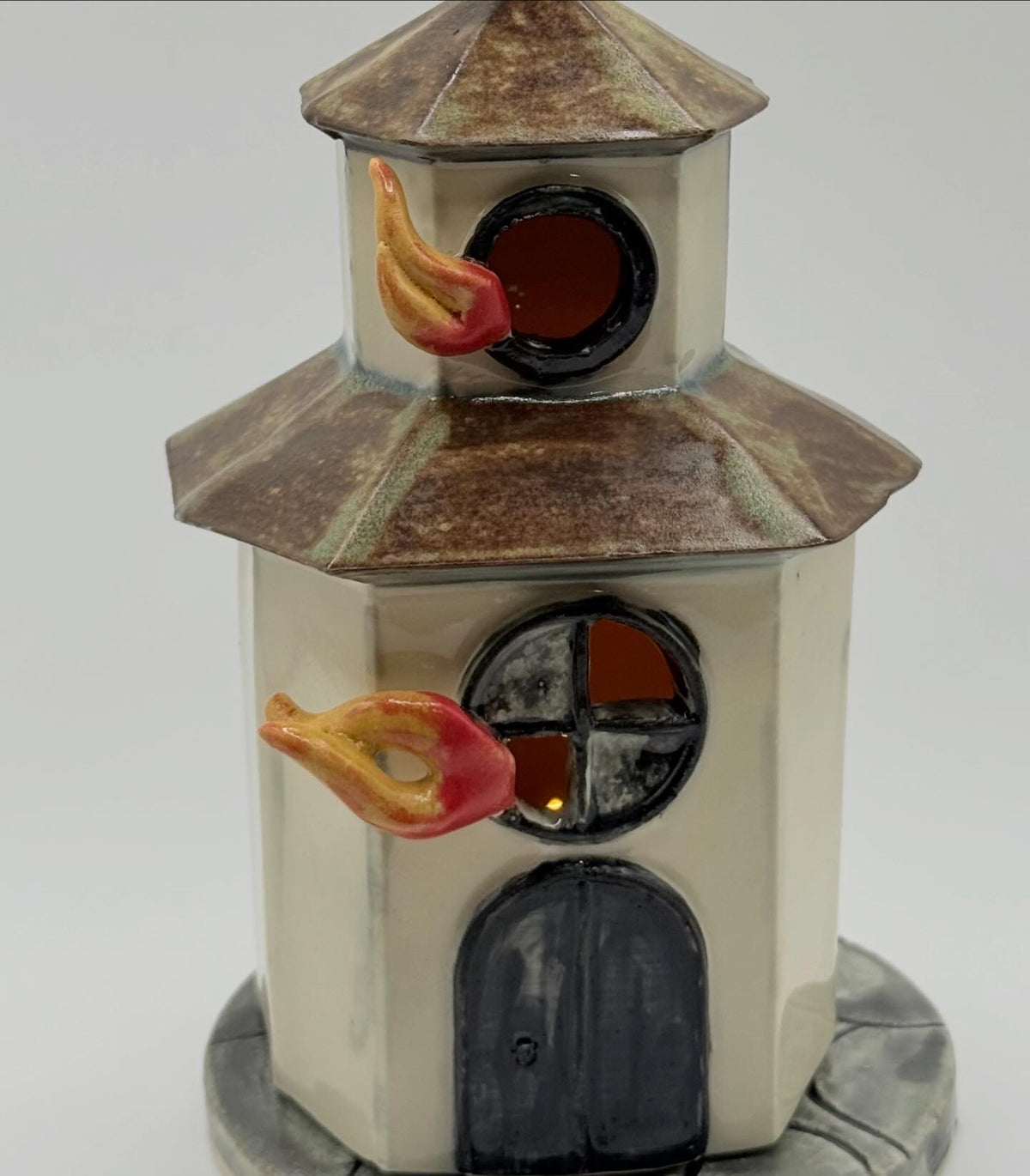 Burning Church Incense Burner, Tea light