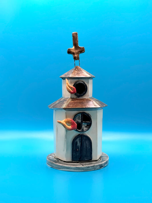 Burning Church Incense Burner, Tea light
